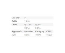 LED Autolamps 86WM Front End Outline Marker 12/24 Volt - Each